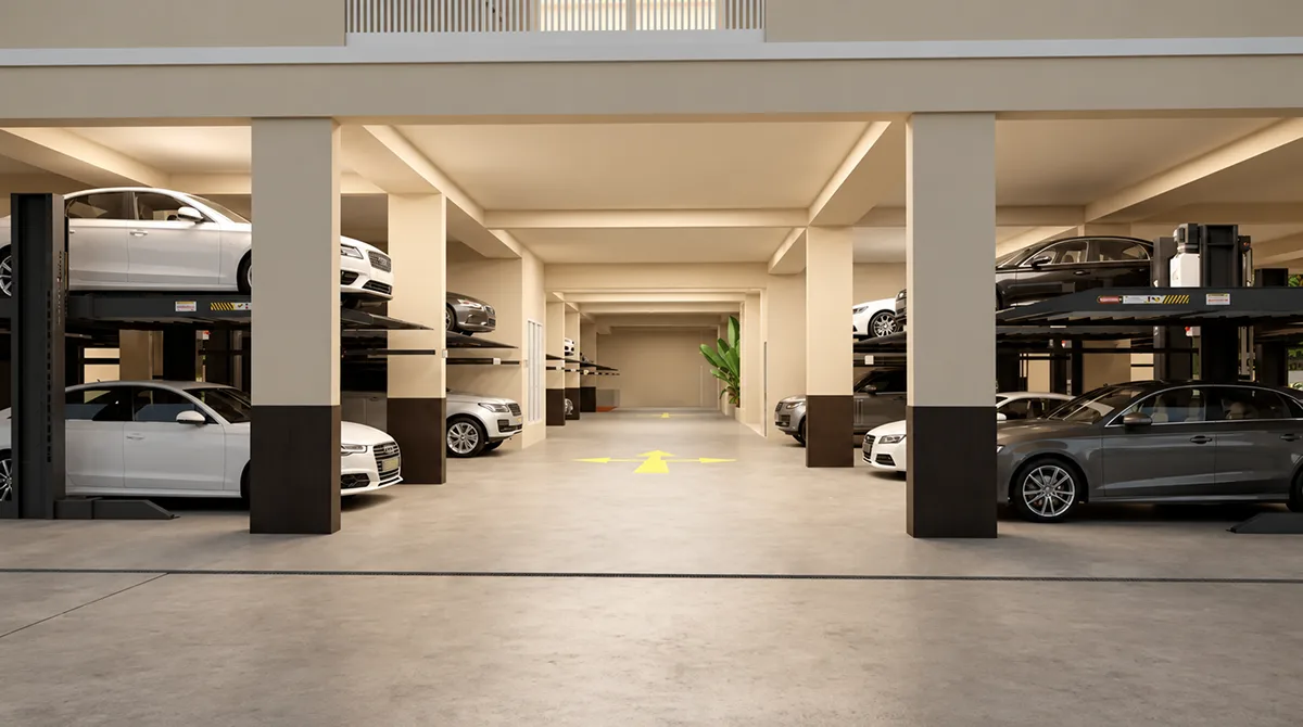 Double-height car parking